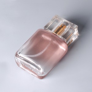 50ml wholesale fancy pocket perfume bottle design flat shape pink coating