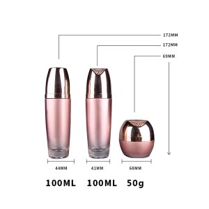 50g kilang 100ml adat label salutan warna mewah kosong botol kaca kosmetik dan balang krim