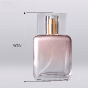 50ml al por mayor de diseño de la botella de perfume de lujo bolsillo de forma plana recubrimiento de color rosa