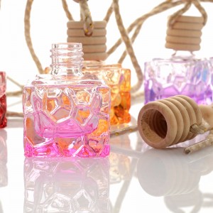 7毫升方形水晶玻璃香水瓶五顏六色的精油汽車香水玻璃瓶