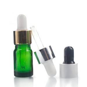 Wholesale Nail Polish Bottle Design - Wholesale cosmetic serum green color empty glass essential oil bottle 10ml  – Linearnuo