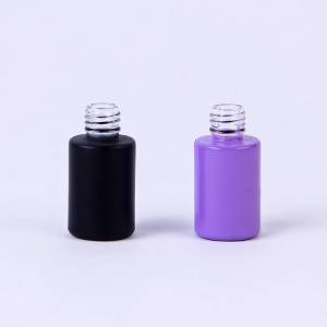 Wholesale Attar Perfume Bottle - 12ml 13ml 14ml 15ml cylinder round purple black empty glass nail polish bottle for finger art – Linearnuo