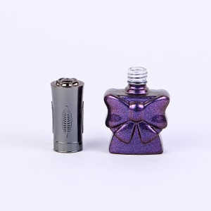 Fabrika Lule formë unike 15ml 0.5oz oem purple shtypjen me ngjyra të zbrazët gozhdë dashuroj polonisht Shishe qelqi