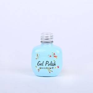 5ml 6ml mini green color round custom made empty glass gel nail polish bottle wholesale