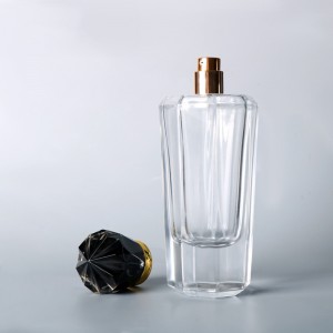 100ml bieza bāze kristāla smaržu pudeli zīmols aerosols smaržu tukša stikla pudele ar melnu vāciņu