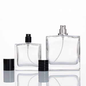 Wholesale custom design spot high-grade luxury empty 50ML 100ML bayonet square glass perfume sample sub-bottling spray bottle
