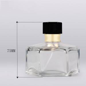 ONE-STOP PURCHASE 30ml transparent unique hexagonal shape glass perfume empty bottle manufacturer