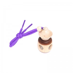 4ml factory in stock custom made wooden cap hanging empty glass car perfume bottle  