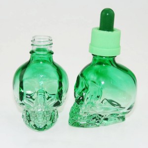 15ml/30ml/50ml wholesale empty custom glass skull dropper bottle for essential oil