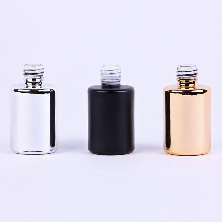 Best quality Empty Glass Perfume Bottle - 12ml 13ml 14ml 15ml cylinder round purple black empty glass nail polish bottle for finger art – Linearnuo
