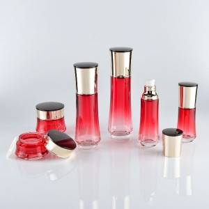 Wholesale custom design empty glass cosmetic cream jar and lotion pump bottle