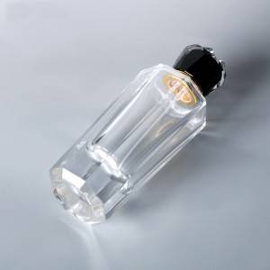 100ml tebal parfum dasar kristal botol merek semprot parfum botol kaca kosong dengan topi hitam
