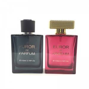 Nagykereskedelmi luxus üres fekete négyzet parfüm flakon 110ml