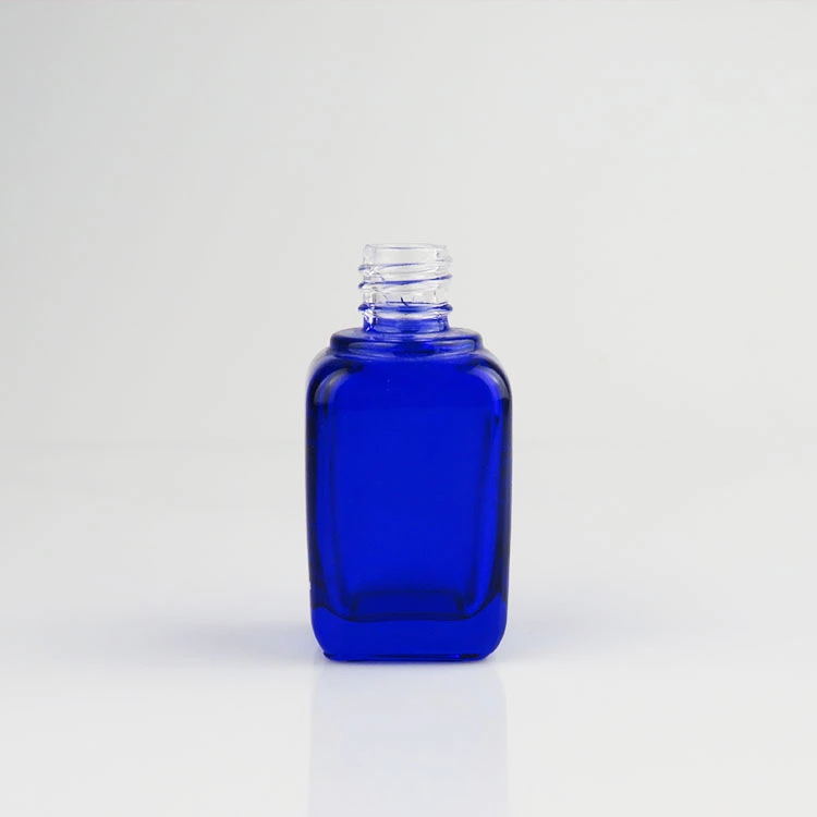 OEM manufacturer 30ml Glass Bottle For Perfume -
 Coalt blue square essential oil bottle custom design cosmetic glass dropper bottle manufacturer – Linearnuo