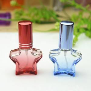 8 ml άδειο το χρώμα του σχεδιασμού φανταχτερό σχήμα αστεριού μίνι μπουκάλια σπρέι γυαλί αρώματα ταξίδια τσέπης
