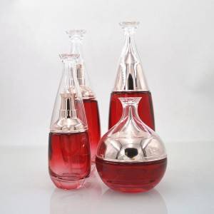 30g 50g / 40 ml 100 ml 120 ml gradiente de cor vermelho costume garrafa de vidro cosmético e frasco