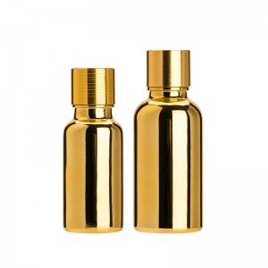 Luxury electroplated golden custom deisgn empty essential oil glass bottles manufacturer