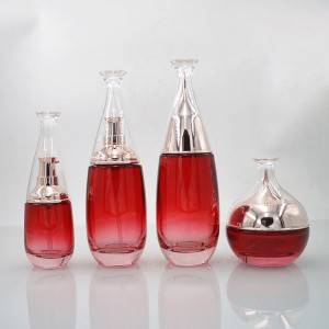 30g 50g / 40ml 100ml 120ml gradientas raudona pasirinktinę spalvą kosmetikos stiklinis butelis ir indelis