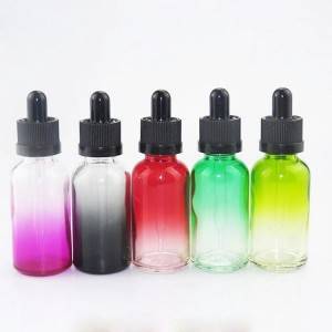 10ml 15ml 30ml high quality round clear glass essential oil bottle with silver/golden dropper