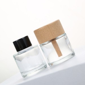 50ml 100ml 150ml 200ml cylinder round empty glass reed diffuser bottle with screw top