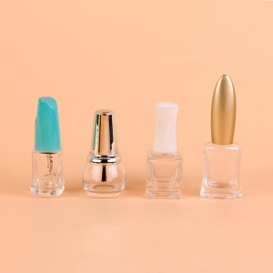 6ml 7ml 8ml China supplier clear silk-screen printing empty glass mini nail polish bottle