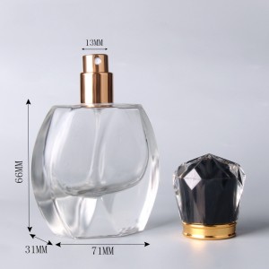 Kiinan tehdas läpinäkyvä ylellisyyttä pullonkorkki tyhjä hajuvesi lasipullo 30ml