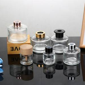 50ml 100ml 150ml 200ml cylinder round empty glass reed diffuser bottle with screw top