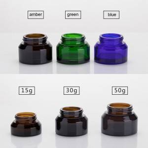 5g 10g 15g 30g 50g China supplier green amber blue  inclined shoulder empty cosmetic cream jar