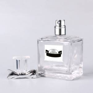 100ml rectangle shaped glass perfume bottles factory magnetic cap for perfume bottle