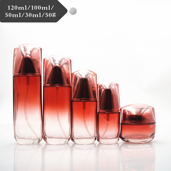 Wholesale Cosmetics Lotion Pump Bottle - 50g /30ml 50ml 100ml 120ml pump serum bottle cosmetic glass cream jars  – Linearnuo
