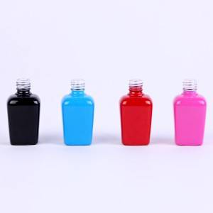 8ml 0.27oz Black uv private label square design mini glass nail polish bottle wholesale   