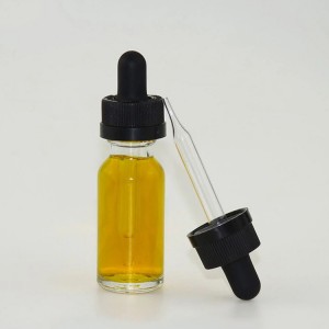 15ml 0.5oz clear boston glass bottle glass essential oil bottle with child proof dropper