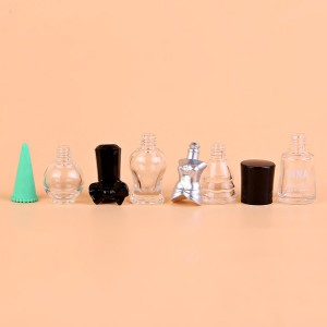 12ml 15ml unik plasthætte børste brugerdefinerede logo tomme glas neglelak flaske