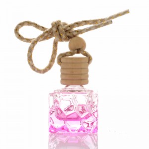 7 ml de forma cuadrada de cristal de vidrio de botellas de perfume coloridas botellas de vidrio Perfume Aceite Esencial de coches