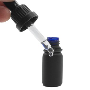 5ml 10ml 15ml 20ml 30ml 50ml 100ml wholesale black glass dropper bottle for essential oil