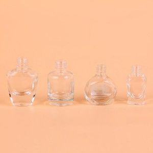10 ml 12 ml 13 ml 15 ml de fábrica única de vidrio transparente de uñas a medida vacía botella de esmalte