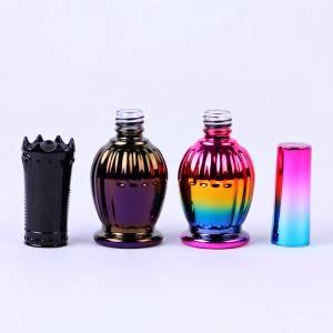Lantern-shaped 15ml 0.5oz unique custom color coating cap glass empty nail polish bottle 