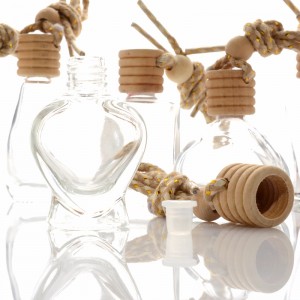 5ml 6ml 7ml 8ml 9ml 10ml Manufacture Perfume Glass Hanging Car Diffuser Bottle with Wooden Lid