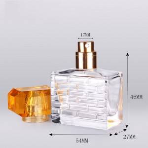 30ml clear square empty glass spray perfume bottle with high-end uv plastic cap