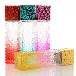 30ml wholesale custom made colored rectangle spray perfume empty glass bottle