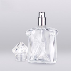 Wholesale factory glass perfume bottle 50ml clear empty refillable perfume spray bottle