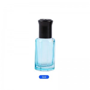 best selling 3ml 5ml 10ml Octagonal roll ball refined oil bottle with colored glass ball