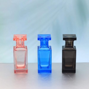 luxury 30ml 50ml colored square glass perfume bottle