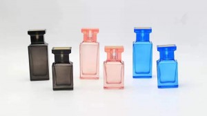 luxury 30ml 50ml colored square glass perfume bottle