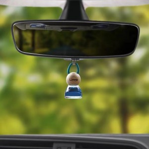 New Design10ml mini colorful cartoon shaped hanging car perfume bottle with colored rope