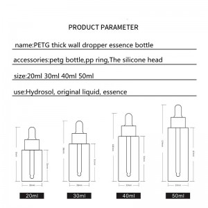 Custom label Petg Clear 30ml high end essential oil dropper bottle