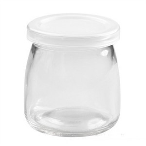 Clear 200ml empty glass jam jar with pp lid