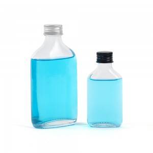 200ml flat shaped glass bottle with screw cap