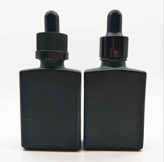 Contagoccia di bottiglia d'oliu essenziale quadrata nera da 30 ml