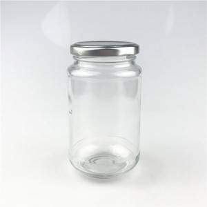 375ml round shape glass jar with metal lid